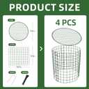 4 Sets of DIY Metal Plant Protectors from Deer, Garden Fencing Animal Barrier Size 11.8 * 12.9 inches, Mesh Plant Cage Chicken Wire Cloche for Plants with Stakes and Nylon Cables