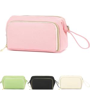 Travel Makeup Bag, Wide-open Cosmetic Bag Make Up Organizer Case with Brushes Pocket for Women, Large Family Toiletry Bag Skincare Pouch for Toiletries Accessories