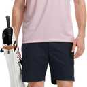 Rouen Polo Shirts for Men Dry Fit Performance Heather Stripe Golf Polo Moisture Wicking Lightweight Breathable Golf Shirts (Pink, XXXL)