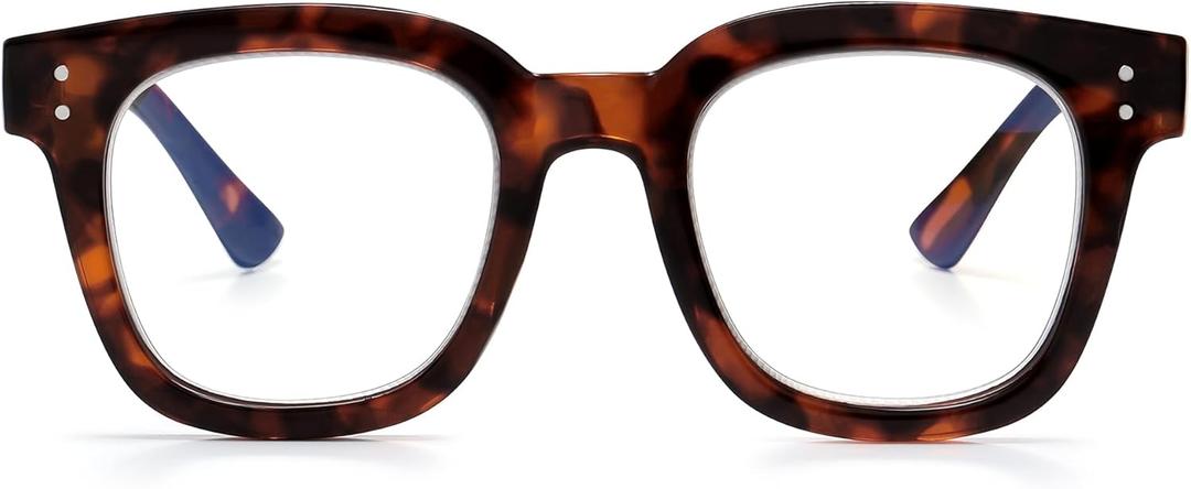 Madison Avenue Oversized Blue Light Blocking Glasses for Women Fashion Blue Light Blockers Anti Eyestrain & UV Protection Computer Eyeglasses (Dark Tortoiseshell)