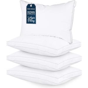 Utopia Bedding Bed Pillows for Sleeping Queen Size (White), Set of 4, Cooling Hotel Quality, Gusseted Pillow for Back, Stomach or Side Sleepers