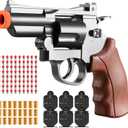 Revolver Toy Gun Pistol, Soft Bullet Toy Foam Pistol with 80 Bullets for Kids