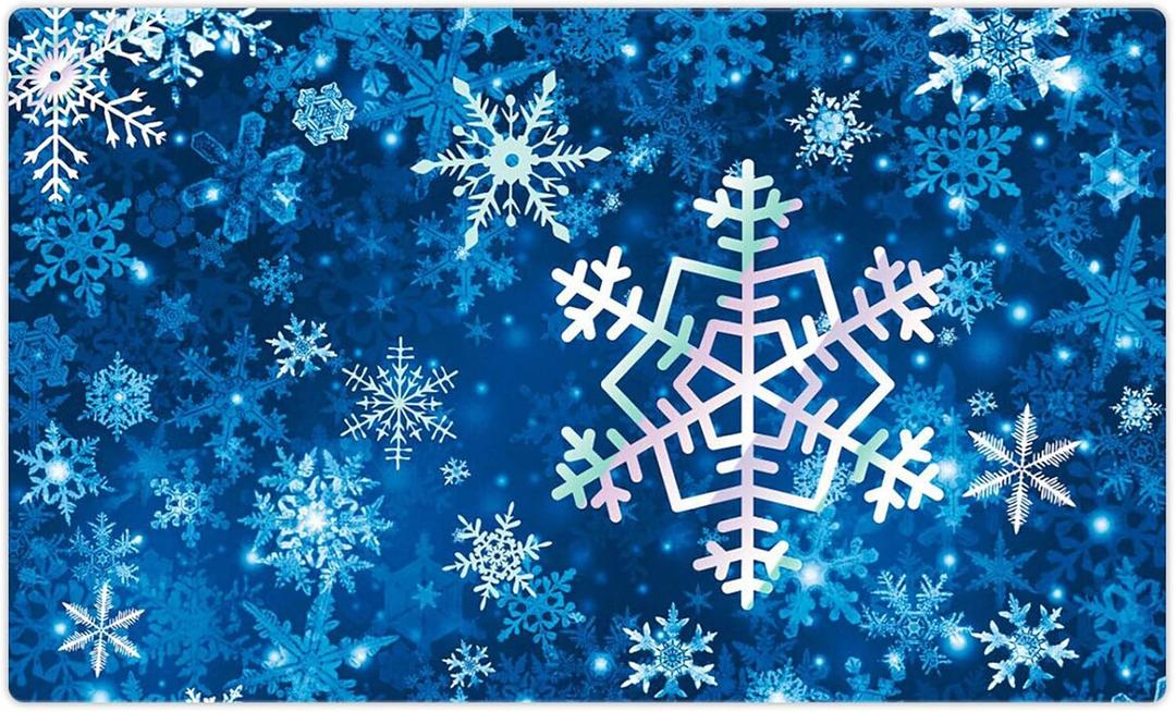 Morigins Winter Snowflakes Rubber Door Mat Deorative Let it Snow Indoor Outdoor Floor Mats 18x30 inch