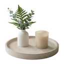 Travertine Tray, 10" Round Serving Tray for Office, Kitchen and Coffee Table, Decorative Vanity Trays, Bathroom Trays for Counter, Beige Round
