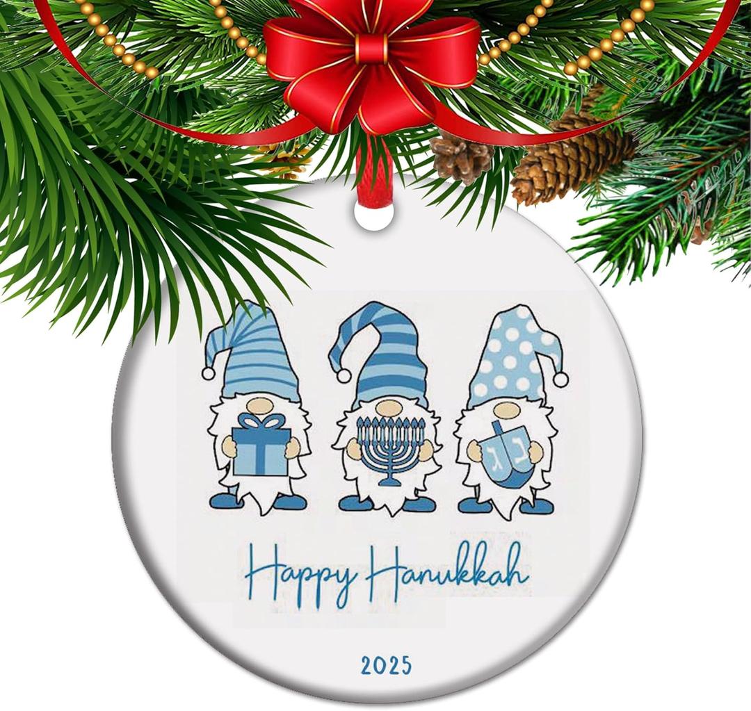 Christmas Hanukkah Ornament, Chrismukkah Family Ornament Keepsake Xmas Tree Dcor (C24)