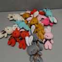 Skylety 21 Pieces Small Bunny Stuffed Animal Bulk 6.3 Inch Mini Bunny Plush 7 Colors Soft Tiny Plush Toys Small Rabbit Doll Keychain Cute Birthday Valentines Easter Party Decorations(Cute Style)