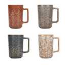 QUTREY Coffee Mugs Set of 4, Large Ceramic Coffee Mugs with Handle, Drinking Mug Cups for Latte, Tea, Cocoa, Milk, Juice, Assorted Rock Magma Patterns, 15oz