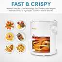 AROMA Glass Air Fryer and Countertop Convection Oven with Powerful 360Crispy Technology (3 Quart), White