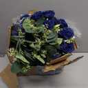 Peonies Artificial Flowers Bulk, 12 Bundles Fake Silk Peonies Faux Eucalyptus Bouquet Realistic Peony Floral Arrangement for Wedding Table Centerpiece Vase Decor (Navy Blue)