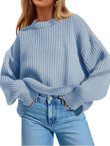 Saodimallsu Womens Oversized Sweater Long Sleeve Crewneck Ribbed Knit Pullover 2025 Fall Casual Chunky Trendy Sweaters.Large
