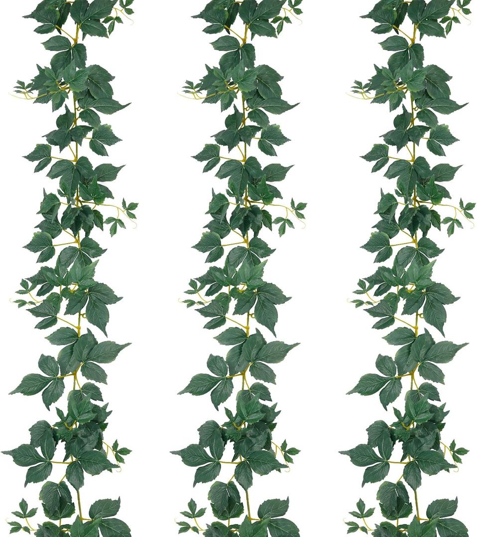 dallisten 3Strands 6.9FT Artificial Ivy Garland, Realistic Fake Ivy Vine Hanging Plants for Room Decor, Wall, Home Garden Wedding, Indoor and Outdoor, Bedroom Aesthetic Decor and Faux Greenery