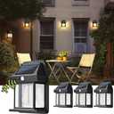 4 Pack Solar Motion Sensor Wall Lights with 3 Lighting Modes, Waterproof Led Solar Powered Wall Lights for Deck, Fence, Garage, Barn, Patio and Yard