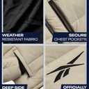 Reebok Mens Jacket - Weather Resistant Winter Jackets for Men Quilted Warm Coat Puffer Jacket with Hood and Pockets