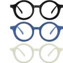 Yogo Vision Kids Blue Light Blocking Glasses for Girls and Boys Anti Glare Computer Glasses School Work Eyewear (Creamy White, Black, Navy Blue)