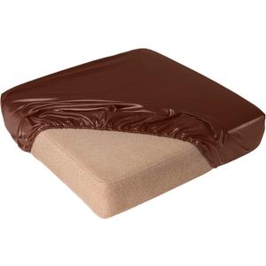 100% Waterproof Pu Leather Couch Cushion Covers Luxury Stretch Sofa Cushion Furniture Protector Wipeable Seat Sofa Slipcover Sofa Cover for Pets with Elastic Bottom (Orange,Chair), 20*45"