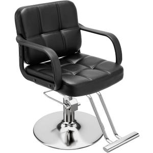 L'aimefois Barber Chair for Hair Stylist- 360 Swivel, Adjustable Height, Capacity 350 LBS with Heavy Duty Hydraulic Pump, Comfortable Salon Chair for for Hair Stylists, Home Use,Black