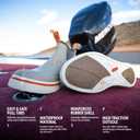 HISEA Men's Deck Rain Boots Saltwater Fishing Booties Waterproof Ankle Rain Boots with High Traction (10, Black)