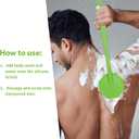 iTokGoK Silver-Infused Silicone Back Scrubber with Long Handle Back Brush for Shower,Back Brush Long Handle for Men and Women,Ergonomic No-Slip Handle, Long-Lasting (Green)