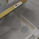 Ratsamee 23"x18" Gold Vanity Mirror with Lights, Led Makeup Mirror, Lighted Makeup Mirror with 3 Color Dimmable Lights, Smart Touch Screen Control, Aluminum Metal Frame,USB Charging Port