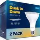 Sunco LED PAR30 Dusk to Dawn Light Bulb for Outside Porch, Patio, Backyard, 11W=75W, 850 LM, 5000K Daylight, Non-Dimmable, Photocell Sensor, UL 2 Pack