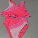 YOUNGER TREE Toddler Baby Girls Summer Swimsuit Sleeveless Striped Swimwear Two-Piece Suit Beach Bikini (4-5T, Neon Hot Pink)