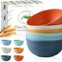 Wheat Straw Bowls Set of 6/12, Unbreakable Lightweight Bowls Set - Microwave & Dishwasher Safe, Reusable for Serving Soup, Oatmeal, Ramen & Salad (6, 60 oz)