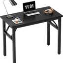 Need 31.5 Inch Folding Computer Desk for Small Spaces, Black Study Foldable Writing Table for Home Office, Bedroom, Dorm Room & Student, No Assembly