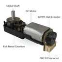 2Pack TT Motor with Encoder, 1:90 All-Metal High Torque Gearbox, 12PPR Hall Encoder, Metal Shaft Geared Motor, DC 3-12V DC Motor for Robotics & Smart Cars