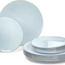 KIRE 100PCS Silver Plastic Plates - Heavy Duty White Disposable Plates with Silver Rim for Party/Wedding - Include 50Pcs 10.25inch Dinner Plates and 50Pcs 7.5inch Dessert Plates