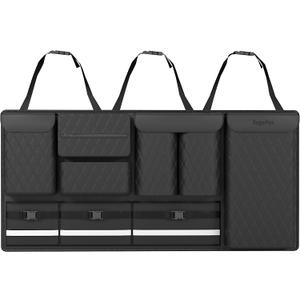 Backseat Hanging Organizer with Large Storage Bags | PU Leather, Large Capacity | Adjustable Straps, Waterproof & Collapsible | Universal Fit for SUVs, Sedans & Trucks | Black, 37.8" x 18.1" - P810