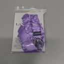 Lanyardio Stretchy Scrunchie Lanyard for ID Badges Keys, Cute Teacher Lanyard for Women with 2 Card Holders 19.6 Inch (Purple)