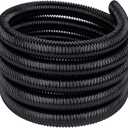 Pond Tubing 2 20ft- Black Corrugated Flexible PVC Hose, Kinkproof & Strong for Garden Ponds, Waterfall Sump Pump Pond Hose