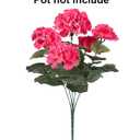Artificial Geranium Fake Flowers for Outdoors Decoration, 6 Bundles Silk Geraniums Flower UV Resistant Look Real Faux Plants for Outside Planter Front Door Garden Patio Balcony Yard Home, Hot Pink