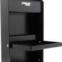 Extreme Max 5001.6119 Junior Wall-Mount Aluminum Work Station Storage Cabinet Flip-Out Work Tray with Paper Towel Rack Organizer for Enclosed Race Trailer Shop Garage Storage - Black