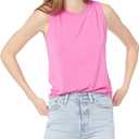 Amazon Essentials Women's Relaxed-Fit Sleeveless Muscle Tank Top (Medium, Bright Pink)