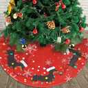 Dachshund Christmas Tree Skirt Dog Funny Tree Mat for Farmhouse Xmas Holiday Party Decorations Indoor Outdoor 36 Inch (Medium)