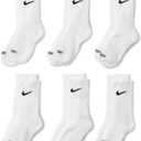 Nike Kids' 6-Pack Performance Socks (5-7, White)