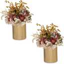 NUPTIO Gold Vases for Centerpieces Wedding: 2 Pcs 5.1 inch Metal Flower Vase Flowers Stand Wedding Centerpieces for Tables Centerpiece Table Decorations