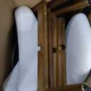 COLAMY Wooden Dining Chairs Set of 4, Modern Fabric Upholstered Kitchen Side Chairs, Farmhouse Dining Room Chair with Foot Pegs, Beige