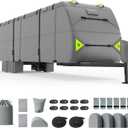RV Cover 16-18ft: 7 Layers Travel Trailer Cover, Waterproof Camper Cover, Toy Hauler Cover with Tongue Jack Cover, Tear Resistant Waterproof Outdoor RV Protection