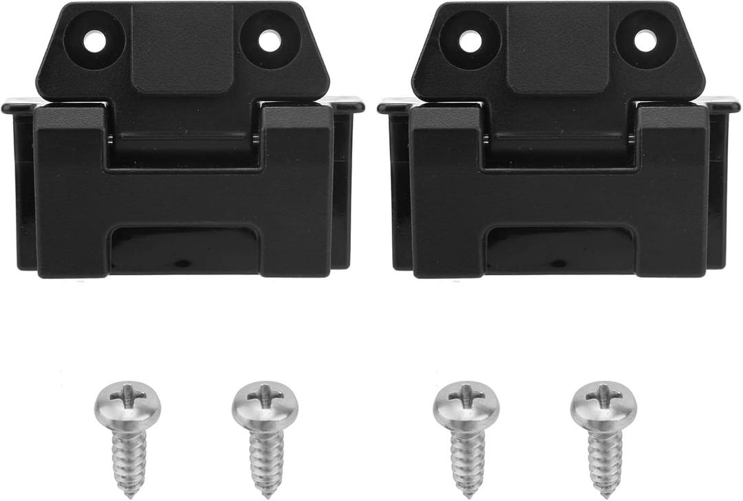 Tinoaly 2pcs Igloo Cooler Hinges, Black Plastic Hinges Replacement with 4 Silver Iron Screws Cooler Latch Replacement Parts Compatible with Qt BMX