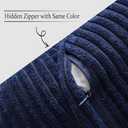 MIULEE Decorative Lumbar Throw Pillow Covers 12x20 Inch Navy Blue 2 Pack