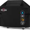 Grillman Premium Grill Cover for Outdoor Grill - Heavy-Duty Waterproof BBQ Grill Cover - Rip-Proof and Wind-Resistant - Large Barbecue Gas Grill Cover for Backyard - Black (60" L x 28" W x 44" H)
