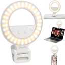 Diyife Selfie Ring Light, [360 Rotation] Rechargeable 1000mAh Selfie Light for Phone, 60 LED 10 Level Brightness Portable Phone Clip on Light for Laptop, Makeup, Vlog, TikTok, Video Recording