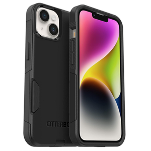 OtterBox iPhone 14 & iPhone 13 Commuter Series Case - INTO THE FUCSHIA (Black), slim & tough, pocket-friendly, with port protection
