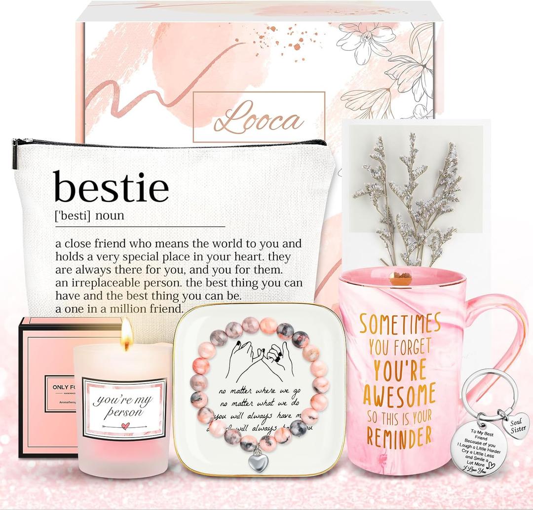 Best Friend Birthday Gifts for Women Friendship Gifts for Women Friends Unique Bestfriend Birthday Gift for Woman Bestfriend gift Ideas for Bestie BFF Soul Sister - Mug, Keychain, Candle, Bracelet Best Friend Birthday Gifts for Women Friendship Gifts for Women Friends Unique Bestfriend Birthday Gift for Woman Bestfriend gift Ideas for Bestie BFF Soul Sister - Mug, Keychain, Candle, Bracelet