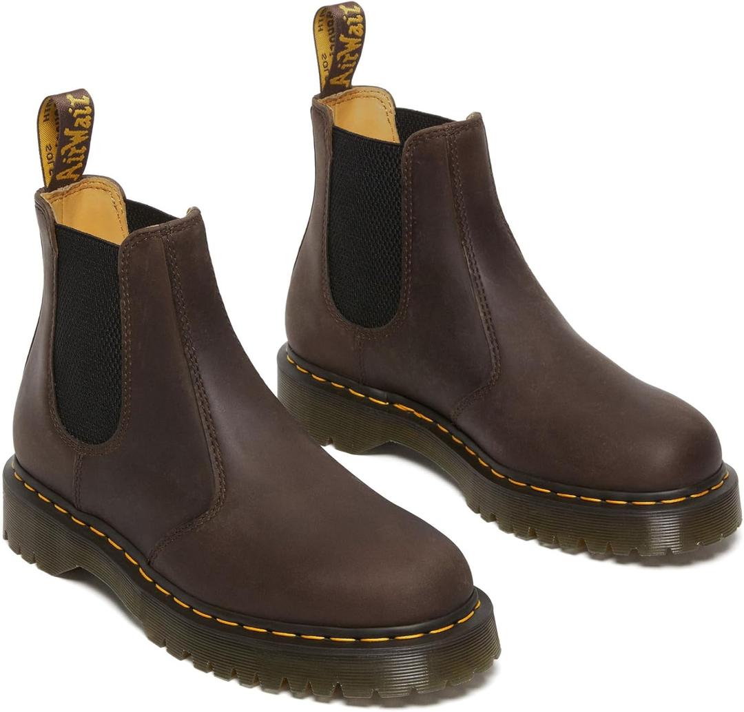 Dr. Martens 2976 Bex Chelsea Boot, Dark Brown Crazy Horse, 7 US Women / 6 US Men