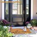 2 Pcs Summer Door Mat, Coco Coir Welcome Doormat with Black and White Striped Mats, Extra Thick & Non-Slip Backing for Farmhouse Front Porch Entryway, Seasonal Layered Porch Dcor Floor Mat (Welcome) 2'4" x 3'7"