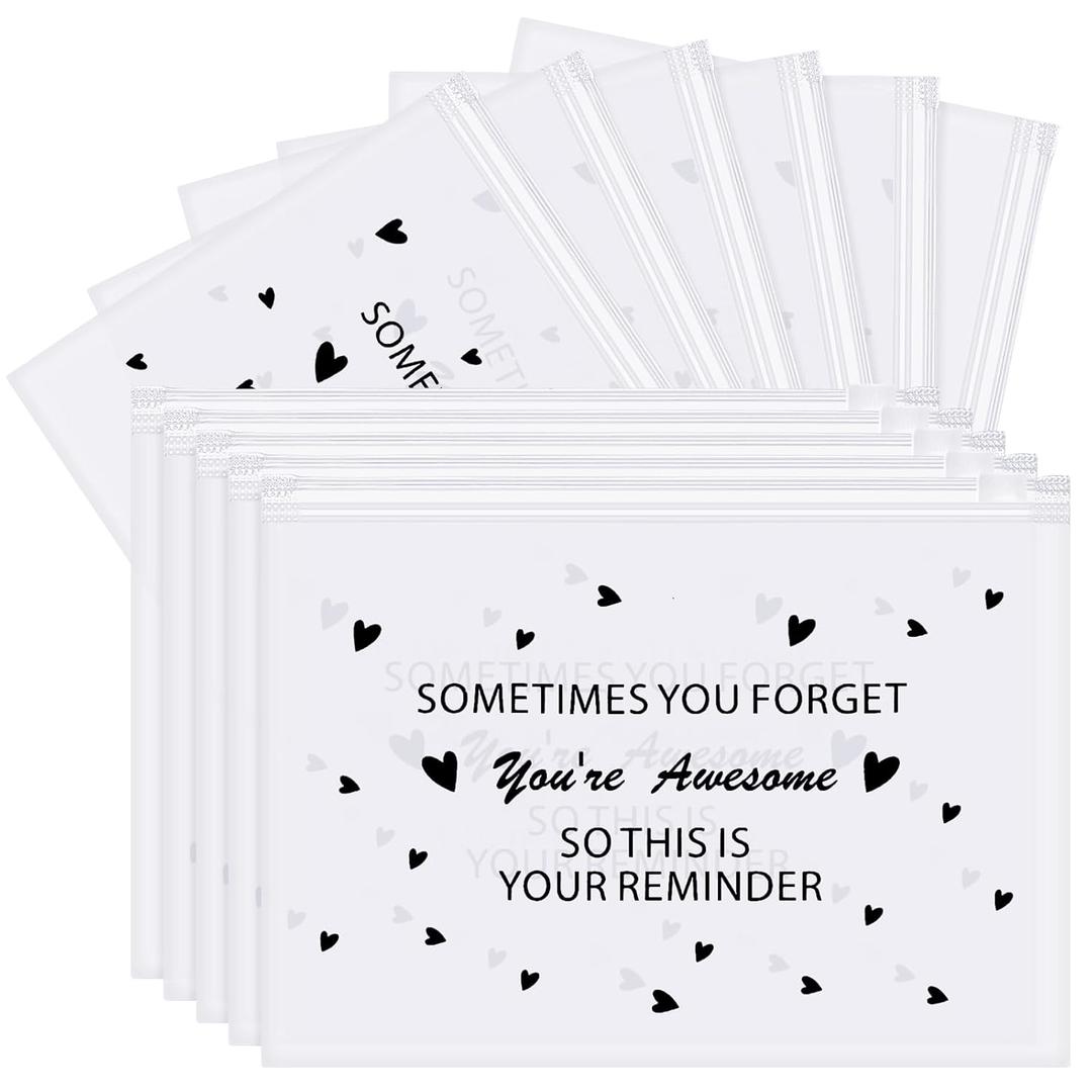 Sotiff 60 Pcs Makeup Bags Bulk Cosmetic Bag for Women Inspirational Thank You Gifts EVA Swag Bag Items Appreciation Gift Empowering for Staff Teacher Nurse Employee Mother(Awesome,6 x 4 Inch)