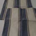 AmHoo Pack of 2 Farmhouse Linen Throw Pillow Cover Cushion Stripe Decoration Buffalo Retro Pillowcase with Hidden Zipper for Sofa Bedroom Car 16 x 16 Inch Blue